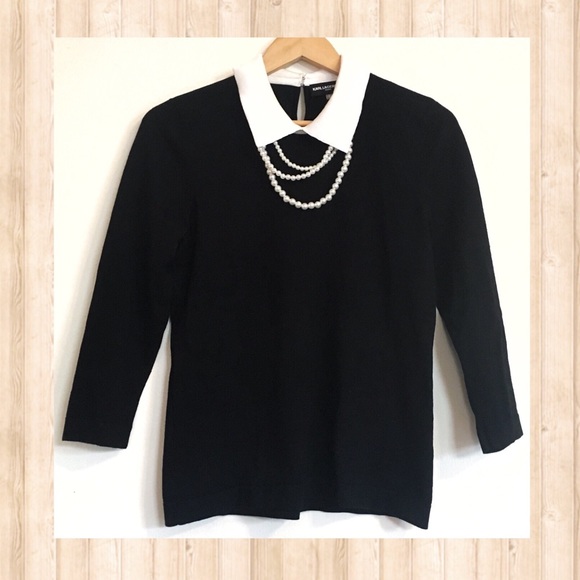 Karl Lagerfeld Tops - Karl Lagerfeld collared shirt with necklace